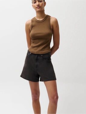 KIMORA HIGH RISE LINEN SHORT - BRISTOL BLACK